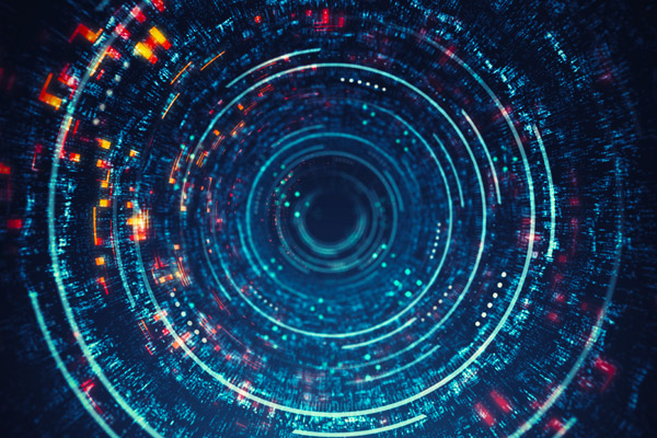 Abstract circular data tunnel