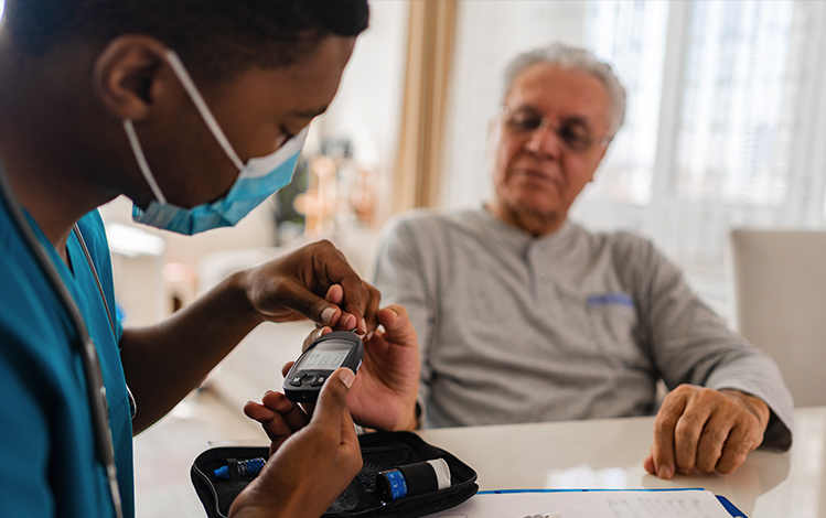 doctor performing test on patient