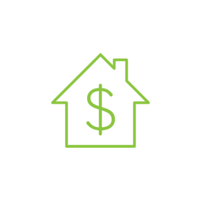 Dollar sign in house icon