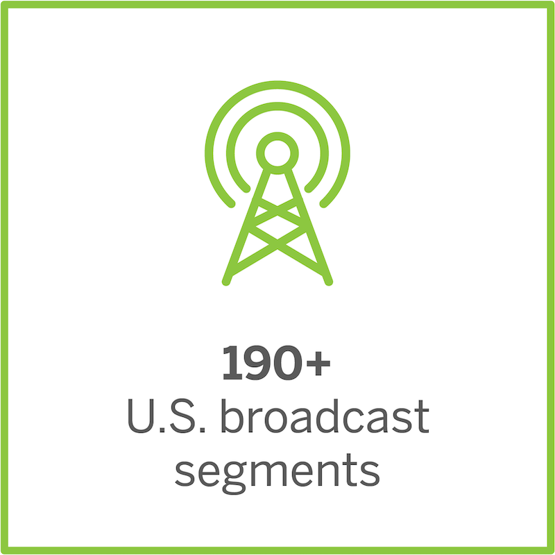 190 plus u.s. broadcast segments