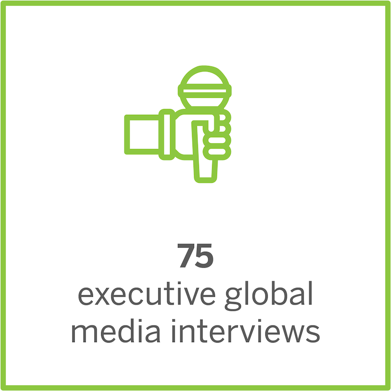 75 executive global media interviews